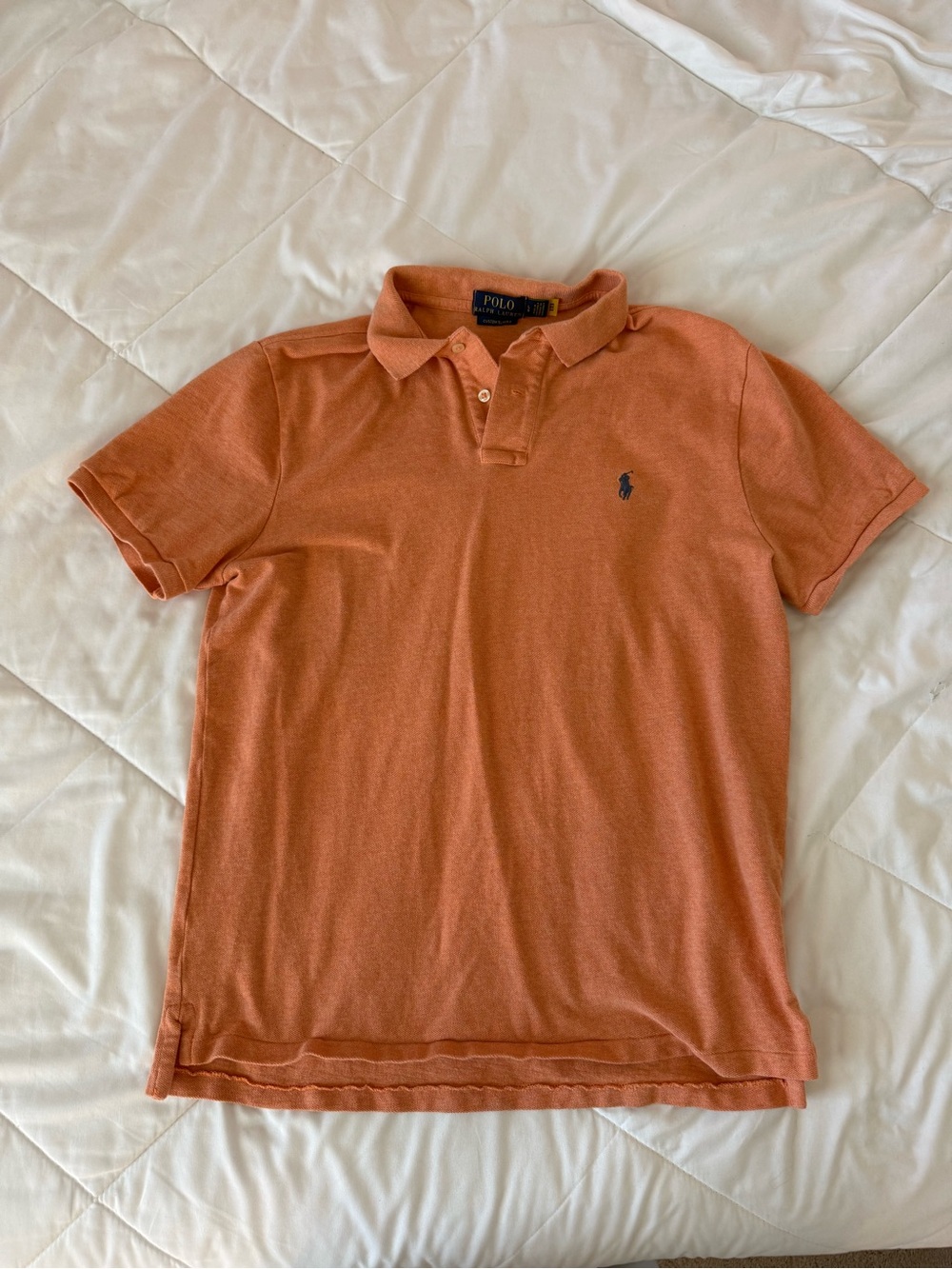 Ralph Lauren Men’s Orange Pique Polo with Navy Pony